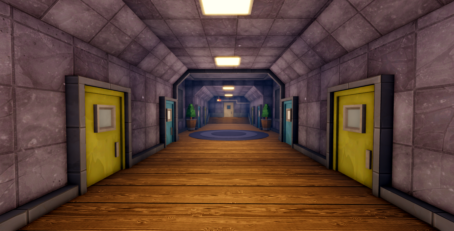 ITAMI environment screenshot — interior or street area detail showing game world design